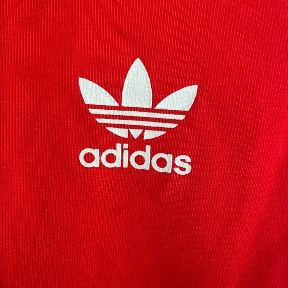 Adidas Three Stripe Mini Dress in Red and White - Picture 7 of 16